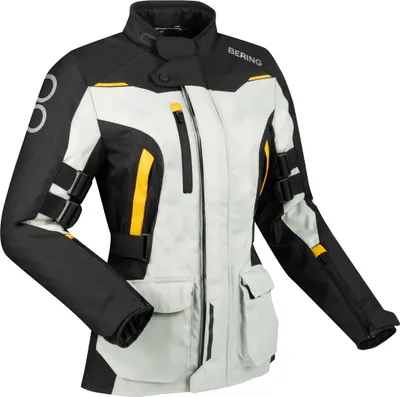 Produktbild von Bering Zephyr wasserdichte Damen Motorrad Textiljacke, schwarz/grau/gelb, 38