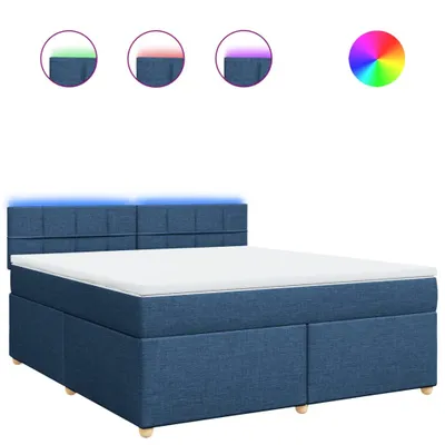 Produktbild von vidaXL Boxspringbett mit Matratze Blau 180x200 cm Stoff