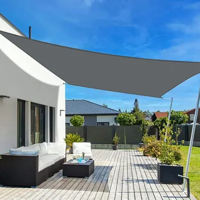 Produktbild von Sonnensegel 2x4m Wasserdicht Rechteckig Anthrazit UV-Schutz 95%.Polyester Polyester für Außenbereich Terrasse Balkon Garten