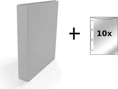 Produktbild von Ringbuch / DIN A5 / 2-Ring Ordner / Farbe: grau + 10 Prospekthüllen