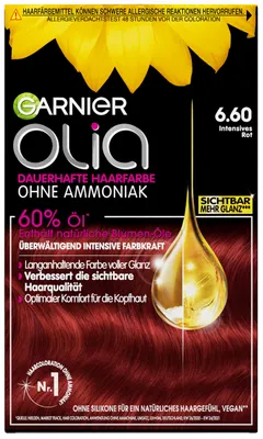 Produktbild von Garnier Olia Dauerhafte Haarfarbe 6.6 Intensives Rot, ohne Ammoniak, permanente