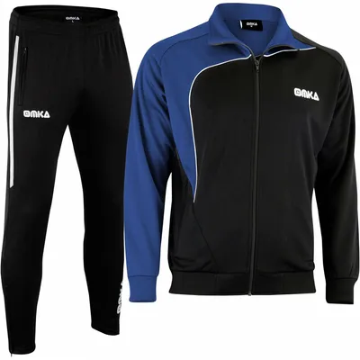 Produktbild von OMKA Trainingsanzug Sportanzug Jogginganzug Freizeitanzug, Größe:3XL, Farbe:Blau/Schwarz