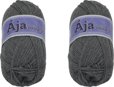 Zdjęcie produktu dla ZESTAW 2 szt. – Przędza ÁJA – 50 g / 217 m – Szara