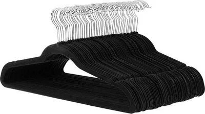 Image de Cintres Famanu antidérapants, lot de 50, couleur noire