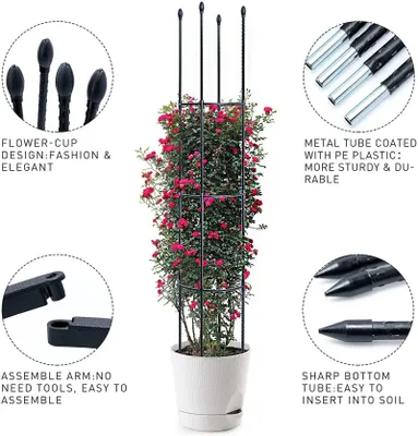 Produktbild von Pflanzenstütze Metallobelisk, 143 cm, Rankhilfe für Kletterpflanzen