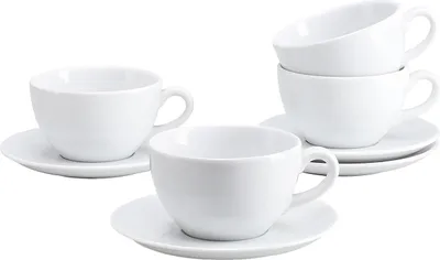 Produktbild von CreaTable, 24985, Bistrot Weiss, Cappuccinotasse 8-tlg, Porzellan