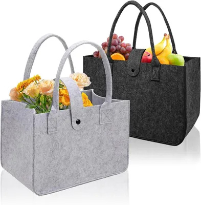 Produktbild von Vilt Shopper Tasche, 2 Stück, 20 x 17 x 30 cm, faltbar, für Einkaufen