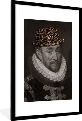 Produktbild von MuchoWow® Gerahmtes Poster Wilhelm von Oranien - Adriaen Thomasz - Pantherdruck 60x90 cm - Poster mit Schwarzem Bilderrahmen Wandposter Rahmen Foto Bilder - Dekoration - Wandposter Wohnzimmer - Hochwertig