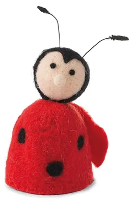 Eierwärmer Marienkäfer aus Filz, ca. 10 cm hoch, rot