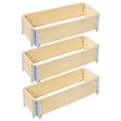 Produktbild von Garronda 3 Stück Holzaufsatzrahmen für Palette Aufbewahrungskiste aus Holz Hochbeete Holzkiste Natural 80/30