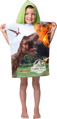 Productafbeelding van Jurassic World badjas met capuchon, douchedoek, handdoek, strandlaken, 50x115 cm
