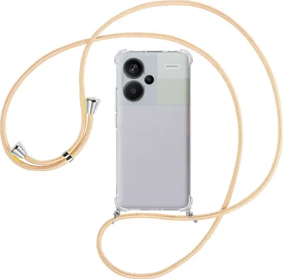 Produktbild von Handykette Backcover-Schutzhülle mit Band (Metall silberfarben) für Xiaomi Redmi Note 13 Pro Plus - Goldkordel