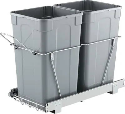 Produktbild von VEVOR ausziehbarer Mülleimer 27 Qt + 27 Qt für Küchenschränke, doppelter Mülleimer unter der Spüle, untermontierter Abfallbehälter, mit robustem Vollauszug-Schiebesystem aus Metall & Griff