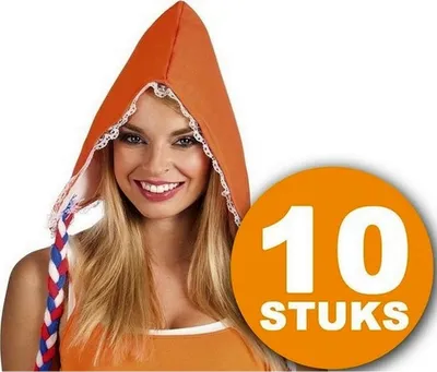 Produktbild von Orange Partykleidung | 10 Stück Bauernmütze | Partykleidung WM 2022 | Orange Dekoration Dekorationspaket Niederländische Nationalmannschaft Orange Paket