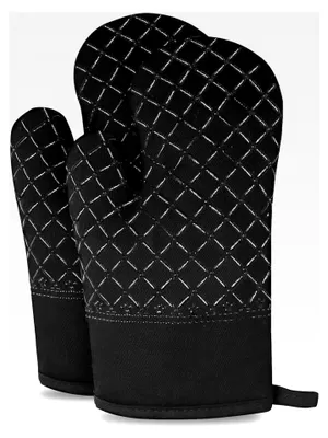 Produktbild von 1 Paar Ofenhandschuhe, Hitzebeständig bis 300 °C, Rutschfeste Baumwollhandschuhe für Kochen, Backen und Grillen