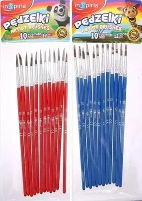 Zdjęcie produktu dla Pędzelki szkolne i artystyczne rozmiar 10, 12 sztuk
