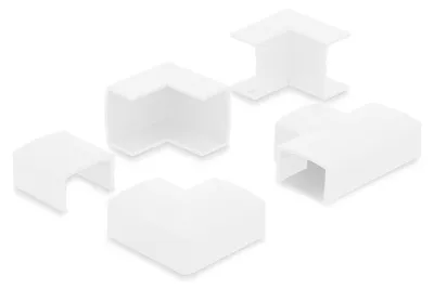 Immagine prodotto di Connettore Delock per canalina portacavi da 24 x 14 mm, set di 5 pezzi, colore bianco