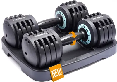 Produktbild von Hantel Set verstellbar - variable Gewichte Kurz Hantel Set 2 x 6,5kg - schwarz/mint