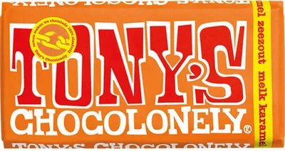Produktbild von Tony's Chocolonely - Schokolade Tony Chocolonely Milch Karam Zeezt 180gr | Stück 180 Gramm