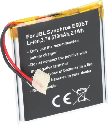 Zdjęcie produktu dla Akumulator odpowiedni dla JBL Synchros E50BT, Li-Ion, 3.7V, 570mAh, 2.1Wh, wbudowany, bez narzędzi