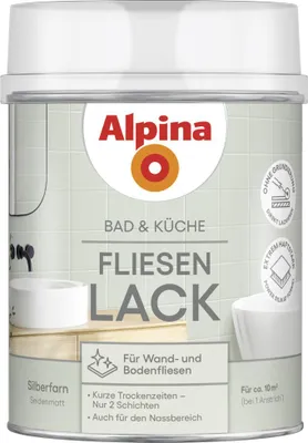 Produktbild von Alpina Fliesenlack Bad & Küche 2K silberfarn 750 ml