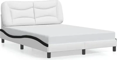 Produktbild von vidaXL Bettgestell ohne Matratze "Hvar" Weiß und Schwarz 120x200 cm Kunstleder