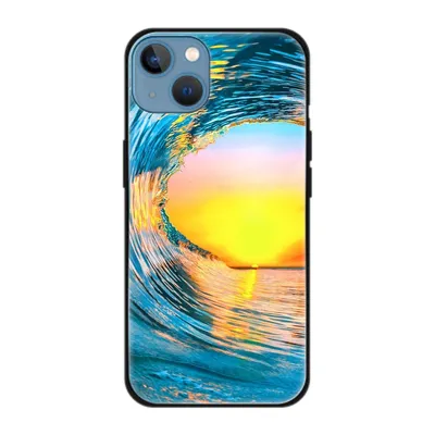 Produktbild von König Design Hülle kompatibel mit Apple iPhone 13 Kunststoff Soft Handyhülle - Handy Case Welle