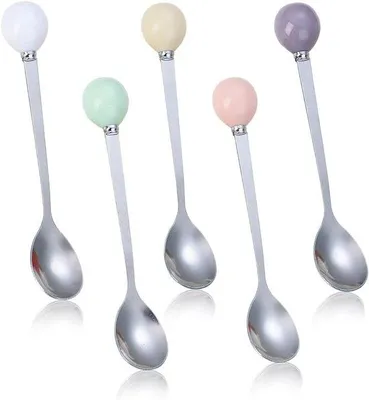 Productafbeelding van 5 stuks eierlepel, 14 cm roestvrij staal, gepolijst, vaatwasmachinebestendig, voor eierlepels, mueslilepels, babylepels, koffielepels, yoghurtlepels, theelepel