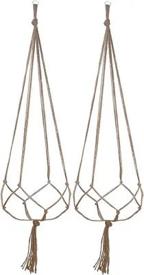 Obrázok produktu pre Závesné kvetináče z juty, sada 2 kusov, 90 cm, vhodné na balkón a do záhrady
