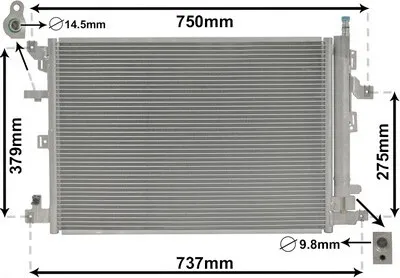 Produktbild von VAN WEZEL 59005152 Kondensator Klimaanlage Klimakondensator für VOLVO XC90 I (275) +Trockner