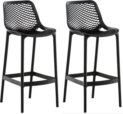 Produktbild von Set mit 2 Outdoor-Barhockern – Barhocker – Wasserabweisende und UV-beständige Farbe: Schwarz