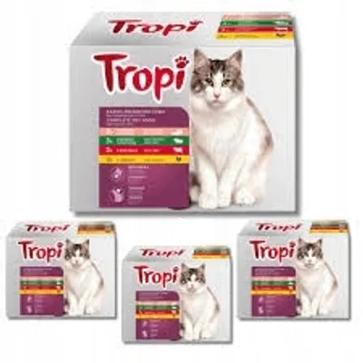 Zdjęcie produktu dla TROPI mokra karma dla kota saszetka 100 g mix smaków x 48 szt