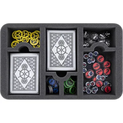 Productafbeelding van Schuimrubberen inlegplaat voor kaarten en tokens van Dystopian Wars, met 7 compartimenten
