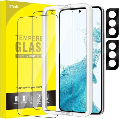 Immagine prodotto di Pellicola protettiva per Samsung Galaxy S22+/S22 Plus 5G con protezione per la fotocamera, in vetro temperato, confezione da 2 pezzi