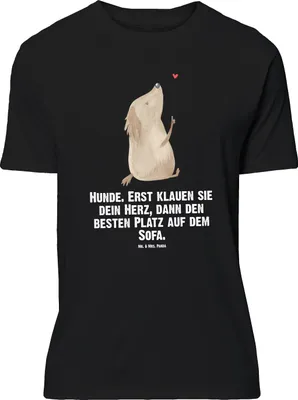 Produktbild von Mr. & Mrs. Panda Größe L T-Shirt Hund Liebe - Schwarz - Geschenk, Sprüche, Hunde, Herz, mit Spruch, Tshirt, Shirt