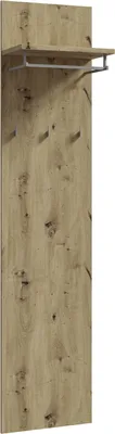 Produktbild von Forte BACCIO Hängepaneel 40 50, modernes Garderobenpaneel, Kleiderhaken, Hutablage, Holzwerkstoff, Mauvella Eiche Holzdekor, 45 cm breit x 196,8 cm hoch x 25,5 cm tief