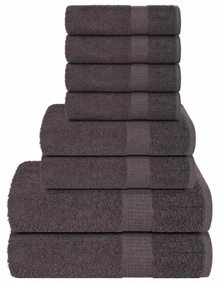 Image de vidaXL Lot de 8 serviettes FROGN Anthracite 360 g/m²