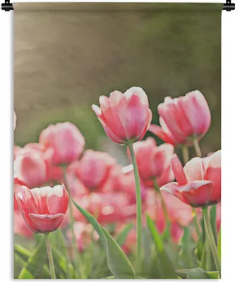 Produktbild von MuchoWow® Wandteppich Wandbehang Tulpen - Sonne - Frühling 60x80 cm Tapisserie Dekoration Wandtuch - Decke - Wandtücher - Wohne