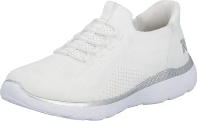 Productafbeelding van Rieker sportbinnenschoenen met vormvaste zool, modieus design in wit/wit combinatie, maat 39