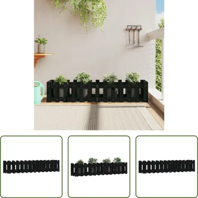 Produktbild von The Living Store Hochbeet Latten-Design Schwarz 150x30x30 cm Massivholz Kiefer