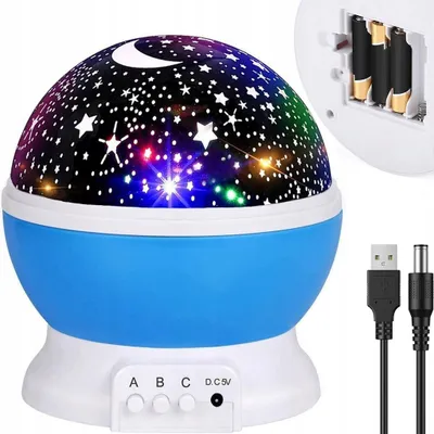 Zdjęcie produktu dla Projektor Gwiazd I Lampka Nocna Led 360° 8 Kolorów Usb/Baterie