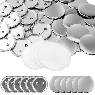 200 Sets Button-Bestandteile 25 mm – Metall, DIY-Anstecker