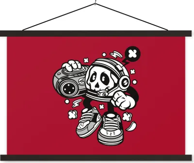 Produktbild von MuchoWow® Textilposter Radio - Rot - Vintage 120x80 cm mit schwarzem Rahmen - Wanddeko