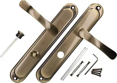 Produktbild von KOTARBAU Türdrücker 90 mm WC/BAD Türgriff Patin Türbeschlag Türklinke Drückergarnitur Langschild Türdrückergarnitur Innentür Außentür Handgriff Torbeschlag