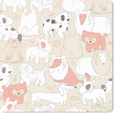 Produktbild von MuchoWow® Mauspad Mousepad Muster - Hund - Hundefutter - Jungen - Mädchen - Kinder - Kinder 20x20 cm - Mousepads - Maus Mat - Pad - Mausunterlage - Desk Mat - Bureauartikeln