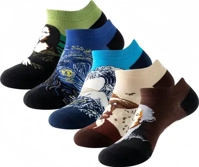 Image de ASKSA 5 paires de Chaussettes de Baskets Drôles Femmes Hommes 36-44 Coton Coloré Chaussettes Courtes Décontractées Drôles,Marron