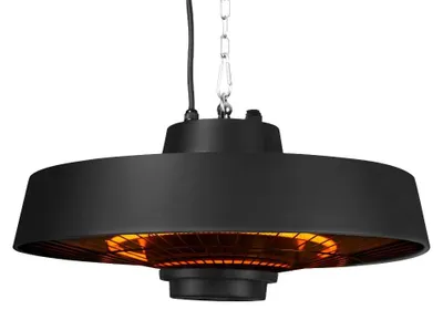 Image de Radiateur de terrasse suspendu, noir - 2000 W - Électrique - Infrarouge - Pour extérieur