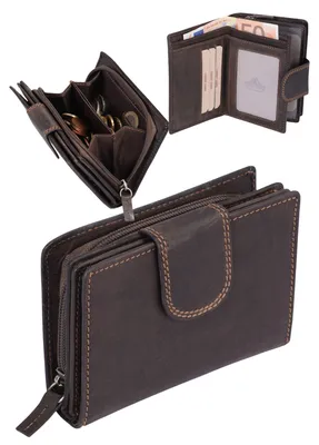 Produktbild von Leder Damenbörse HUNTER, dunkelbraun