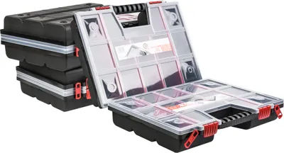 Obrázek produktu pro Box na třídění sortimentu Box na nářadí NOR16 DUO x3 Červený plast