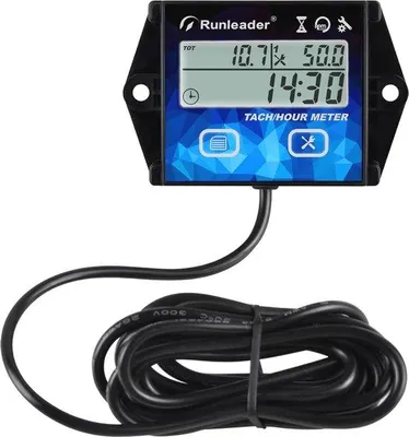 Zdjęcie produktu dla Cyfrowy prędkościomierz LCD z funkcją przypomnienia o przeglądzie do maszyn ogrodniczych i generatorów
